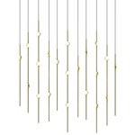 Constellation Aries Linear Multi-Light Chandelier - Satin Brass / White