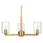 Fullton Glass Chandelier - Satin Brass / Clear