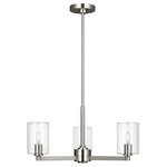 Fullton Glass Chandelier - Brushed Nickel / Clear