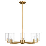 Fullton Glass Chandelier - Satin Brass / Clear