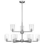 Fullton Glass Tier Chandelier - Chrome / Clear