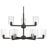 Fullton Glass Tier Chandelier - Midnight Black / Clear