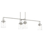Anders Linear Chandelier - Brushed Nickel / Clear