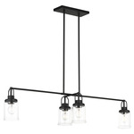 Anders Linear Chandelier - Midnight Black / Clear