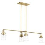 Anders Linear Chandelier - Satin Brass / Clear