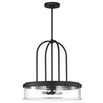 Anders Drum Pendant - Midnight Black / Clear