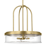 Anders Drum Pendant - Satin Brass / Clear