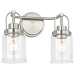 Anders Bathroom Vanity Light - Brushed Nickel / Clear