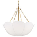 Stassi Chandelier - Burnished Brass / White Linen
