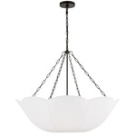 Stassi Chandelier - Aged Iron / White Linen