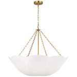 Stassi Chandelier - Burnished Brass / White Linen