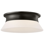 Panos Ceiling Flush Light - Aged Iron / Etched Glass