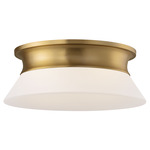 Panos Ceiling Flush Light - Burnished Brass / Etched Glass