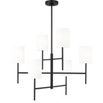 Key Chandelier - Midnight Black / White Linen