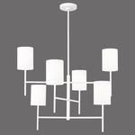 Key Chandelier - Matte White / White Linen