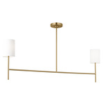 Key Linear Chandelier - Burnished Brass / White Linen