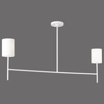 Key Linear Chandelier - Matte White / White Linen