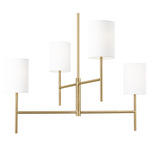 Key Chandelier - Burnished Brass / White Linen