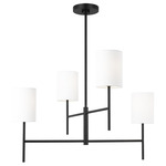 Key Chandelier - Midnight Black / White Linen