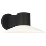 Focal Cone Outdoor Wall Light - Textured Black / White Opal Etched