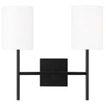 Key Wall Sconce - Midnight Black / White Linen