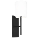 Key Wall Sconce - Midnight Black / White Linen