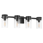 Garrett Bathroom Vanity Light - Aged Iron / Clear