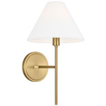 Ridgewood Wall Sconce - Burnished Brass / White Linen