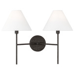 Ridgewood Wall Sconce - Aged Iron / White Linen