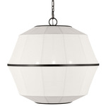 Hikari Pendant - Aged Iron / White Linen
