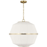 Hikari Pendant - Burnished Brass / White Linen
