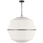Hikari Pendant - Aged Iron / White Linen