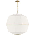 Hikari Pendant - Burnished Brass / White Linen