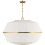 Hikari Pendant - Burnished Brass / White Linen