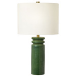 Feikudo Table Lamp - Glossy Light Green / White Linen