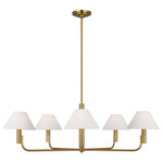 Colfax Chandelier - Burnished Brass / White Linen