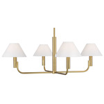 Colfax Chandelier - Burnished Brass / White Linen