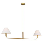 Colfax Linear Chandelier - Burnished Brass / White Linen