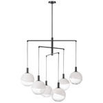 Torian Chandelier - Aged Iron / Milk / Clear