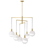 Torian Chandelier - Burnished Brass / Milk / Clear