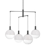 Torian Chandelier - Aged Iron / Milk / Clear