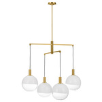 Torian Chandelier - Burnished Brass / Milk / Clear