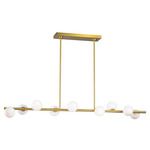 Altair Linear Chandelier - Burnished Brass / Milk
