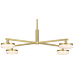 Khan Chandelier - Burnished Brass / Glass Silk Screen
