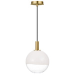 Torian Mini Pendant - Burnished Brass / Milk / Clear