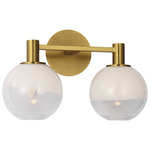 Torian Bathroom Vanity Light - Burnished Brass / Milk / Clear