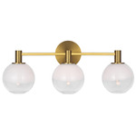 Torian Bathroom Vanity Light - Burnished Brass / Milk / Clear