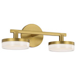 Khan Bathroom Vanity Light - Burnished Brass / Glass Silk Screen
