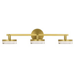 Khan Bathroom Vanity Light - Burnished Brass / Glass Silk Screen