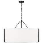 Bergen Pendant - Aged Iron / White Linen